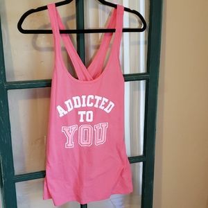 Victoria Secret L pink addicted to you tank top